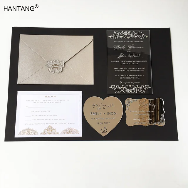 115x175mm Rectangle Shape Clear Acrylic Wedding Invitation Card Set 115x175mm Rectangle Shape Clear Acrylic Wedding Invitation Card Set 100 Sets Per Lot