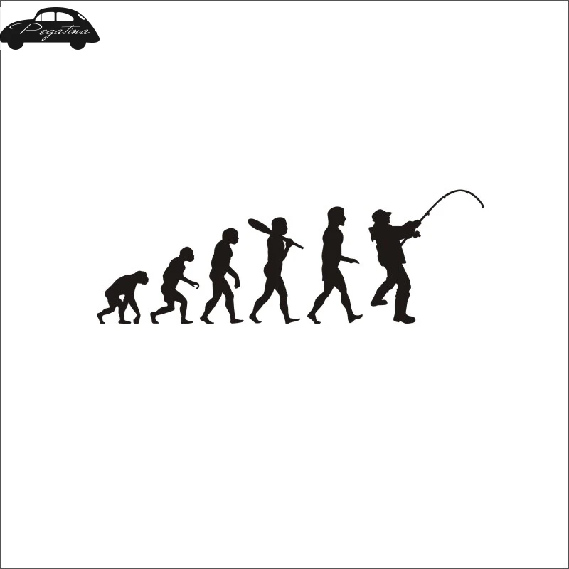 Pegatina Evolution Fish Car Decal Posters Boat Decals Decor Mural Wall Sticker Angling Hooks Shop Vinyl