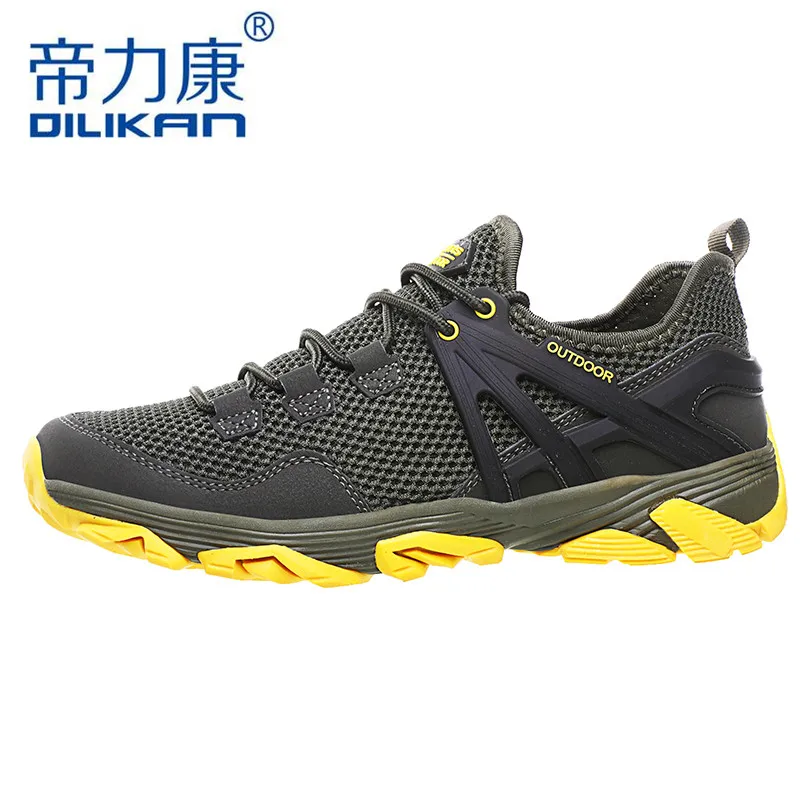 

2019 Mens Walking Camping Sneakers Summer Mesh Trekking Mountain Shoe Man Outdoor Breathable Waterproof Walking Wading Sneakers