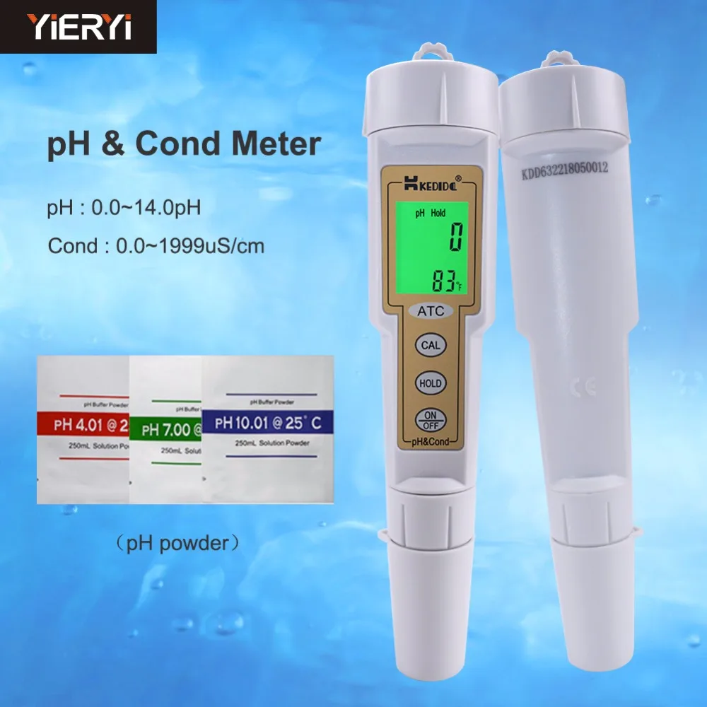 

2018 new CT-6322 Pen Meter pH & conductivity meter LCD display with pH and temp 0 to 14.0 pH/0 to 1999 uS/cm