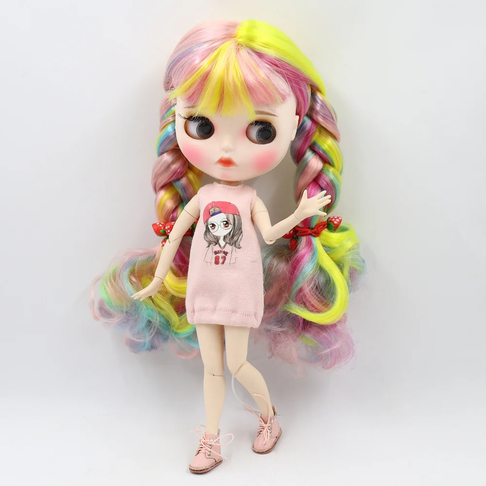 Кукла Blyth ICY DBS белая кожа цвет смешанный длинные вьющиеся волосы 1/6 для суставов