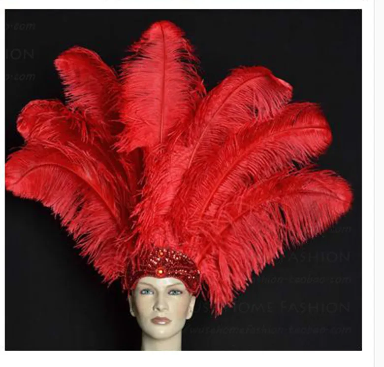 

High quality wedding 10 PCS red ostrich feathers 45-50cm/18-20inches