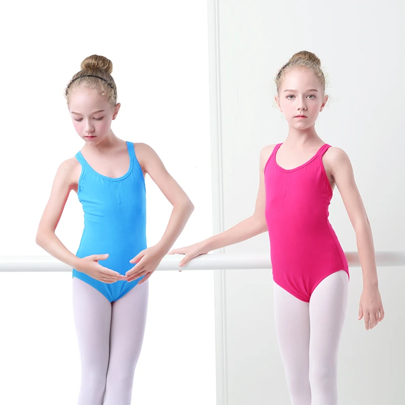 

Girls Kids Ballet Leotards Double Straps Gymnastic Swimsuit Children Camisole Leotards For Girls