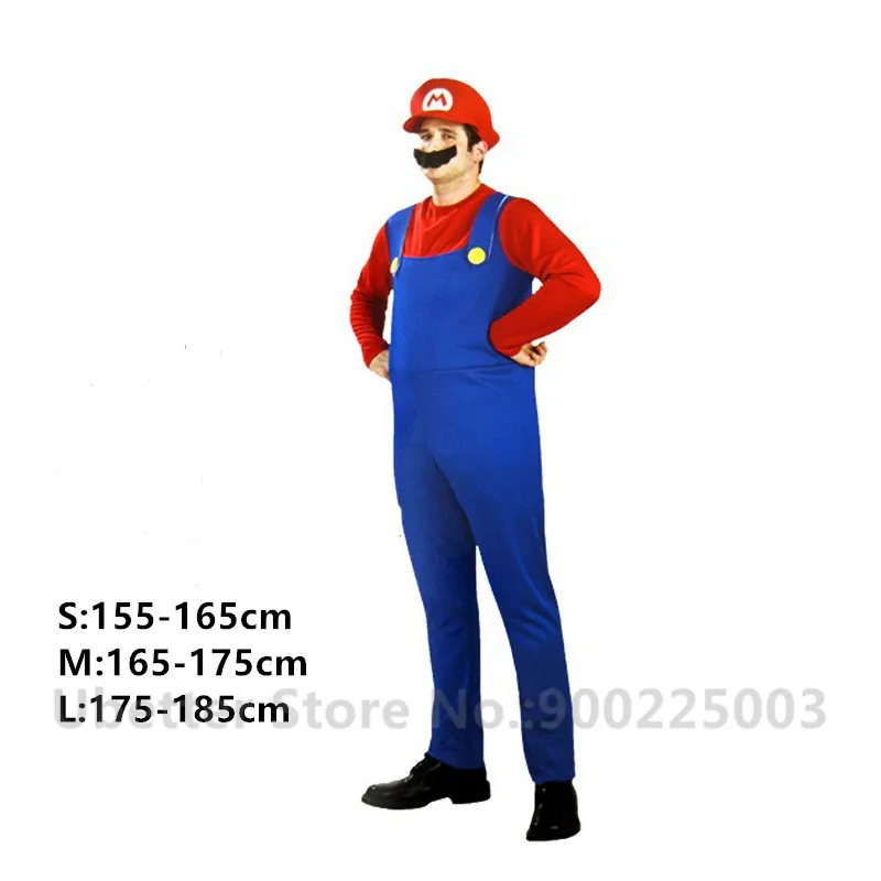 Halloween Cosplay Super Mario Bros Costume For Kids Adults Funny Party Wear Cute Plumber Mario Luigi Set Children Clothes C011