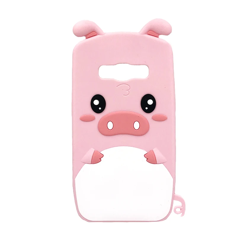 3D Cartoon Phone Case For Samsung Galaxy Core Prime G360 G3606 G3608 G3609 G361F G360H G360F LTE SM-G3606 G361H Silicone Cover - Цвет: Pink Piglet