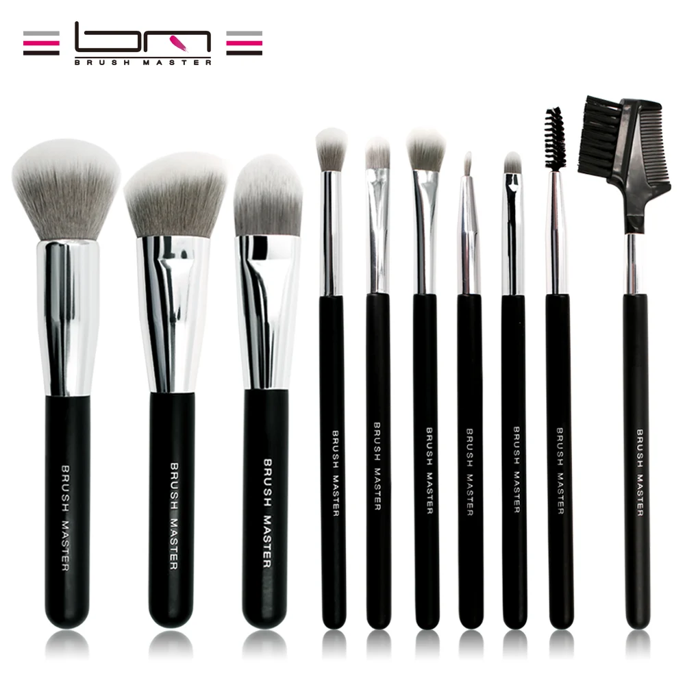 Brush Master Makeup Brush Set 10 Pieces Foundation Powder Blush
