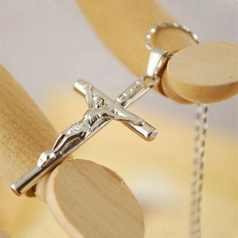

Trendy Vintage Sale Men And Women Classic Silver Jesus Cross Pendants Necklaces Accessories Boyfriend Girlfriend Gift CND235