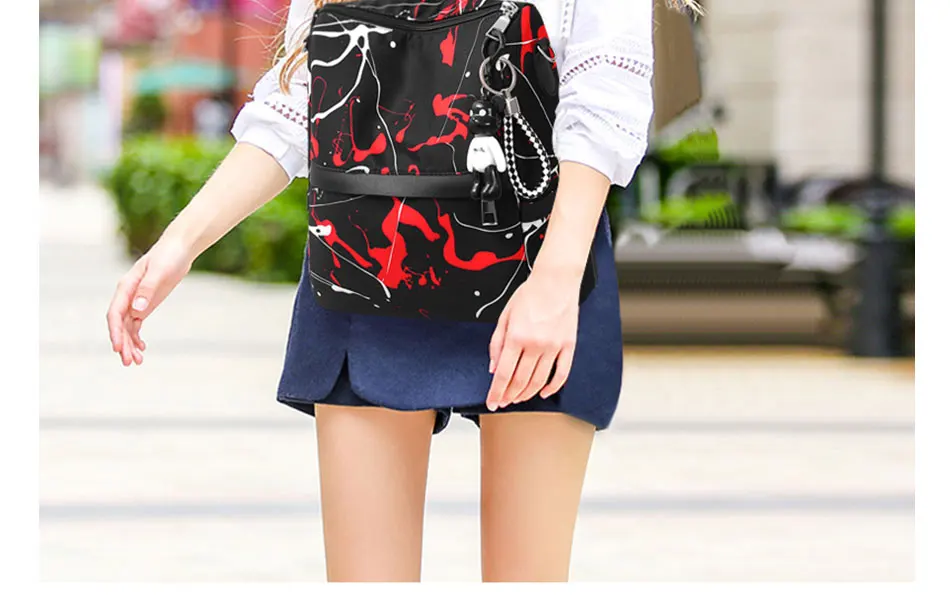 Новые женские Оксфорд рюкзаки с граффити высокое качество школьный ранец для девочек подростков Большой Школьный рюкзак женские сумки подростковый рюкзак