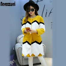 Nerazzurri/разноцветное зимнее пальто из искусственного меха, женское элегантное модное роскошное пушистое пальто из искусственного меха, женская меховая куртка шуба из искусственного меха полушубок искуственыи экошуба