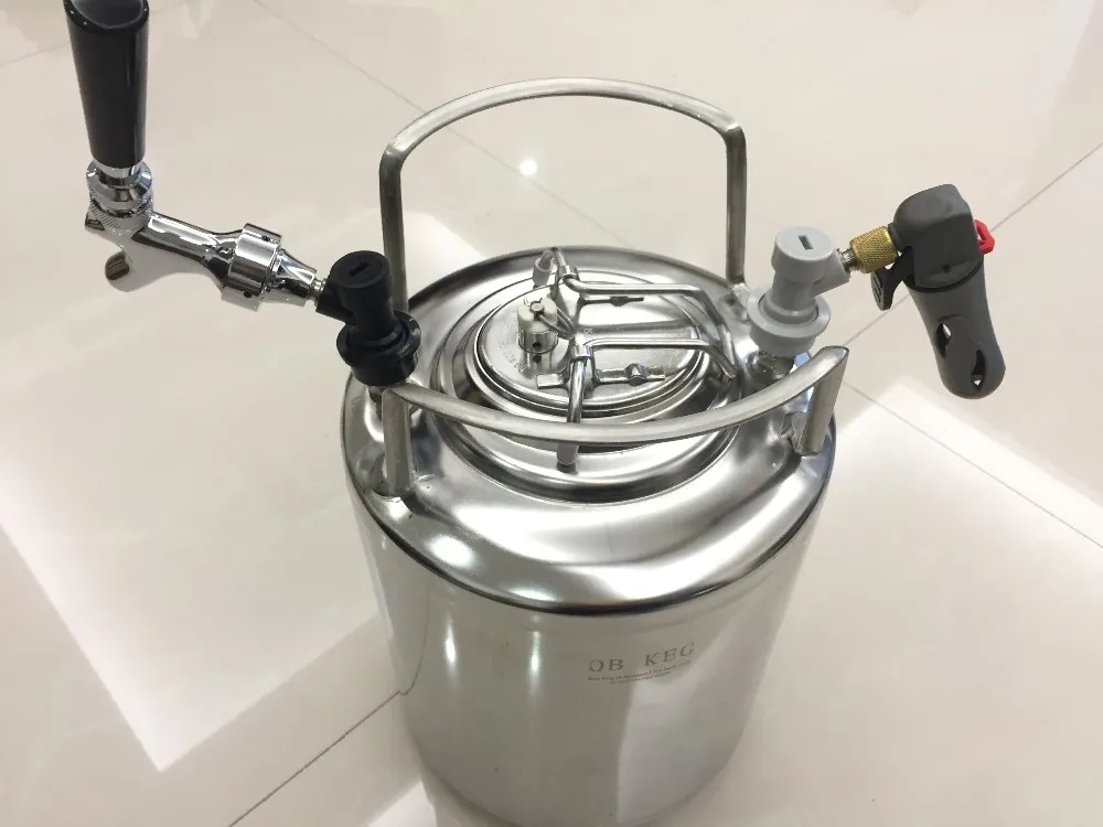 Stainless Steel Mini Keg Beer Brew Growler Ball Lock Cornelius 10L 2.64 Gallon 