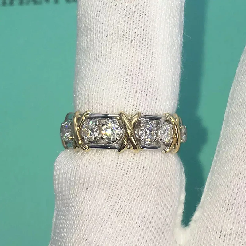 18 K 750Au золото Moissanite алмазное кольцо обручальное кольцо D Цвет VVS с национальным сертификатом MO-H100105