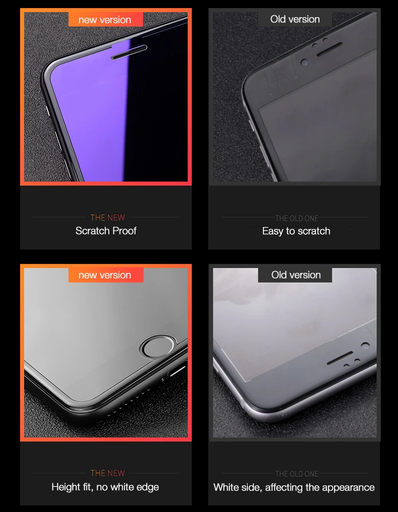 3. Full Cover Tempered Glass For iPhone 8 7 Plus