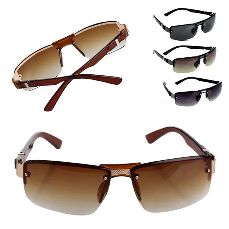 

Men's Sunglass Sports Style Sun Glasses Fashion Eyeglass Male Driving Mirrors Metal Sunglass UV400 Black Coffee