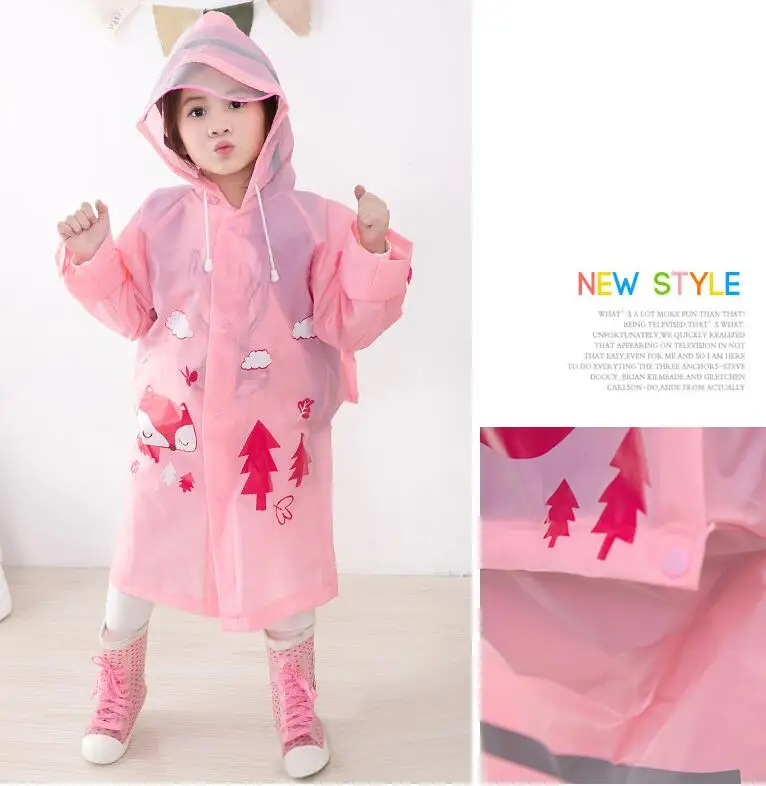 8.Students Raincoat With School Bags Cool Children Rain Coat Kids rain Jacket pocket Waterproof Rain Suit Children Raincoat Long Rain jacket