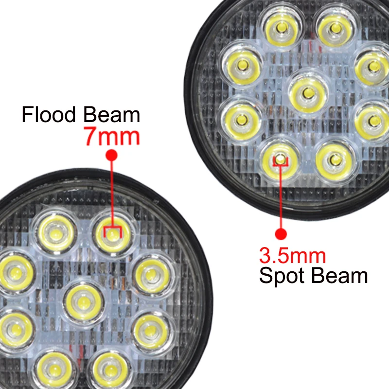 4-дюймовый 27В 12 V-24 V точечная Светодиодная рабочая лампа/Наводнение круглый светодиодный внедорожный светильник рабочий светильник для внедорожных мотоциклов автомобиль грузовик Горячее предложение