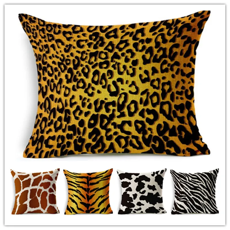 New Fashion Europe Style Leopard Print Cushion Home Decor Cojines Sofa Throw Pillow Printed