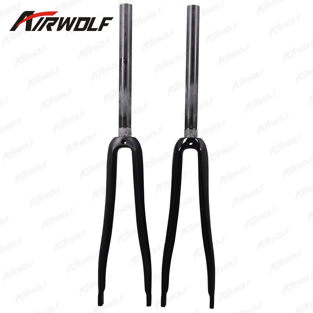 2017 newest carbon fork blade length 375mm bicycle front fork 3k weave
