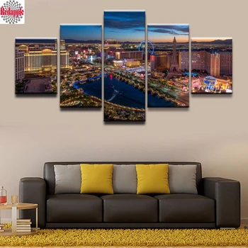 

3d diamond embroidery Las Vegas Night landscape 5d diy diamond painting sale full mosaic city picture of rhinestone cross-stitch