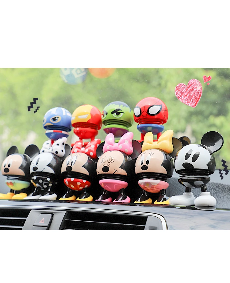 Nodding Cute Dolls Car Shake Head Dolls Dashboard Car Decoration Accessories Auto Shaking Head Toy 
