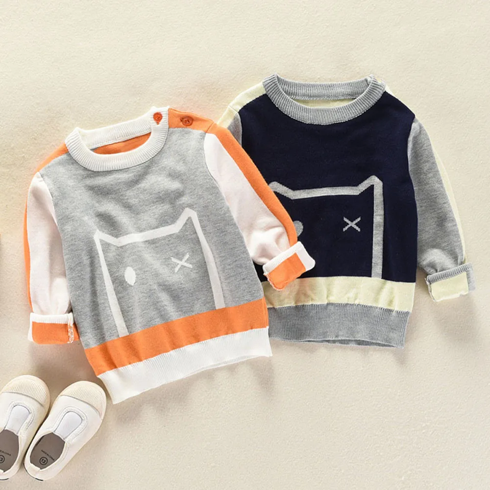 Children Sweaters New Brand Winter Cute Cartoon Baby Boys Girls