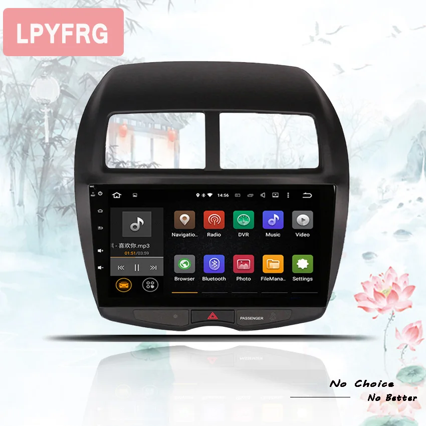 Excellent 10.1 inch 1024*600 Android 9.0 Car Video Audio Player for Mitsubishi ASX 2010-2018 with GPS Navigation Bluetooth Wifi (NO DVD) 1