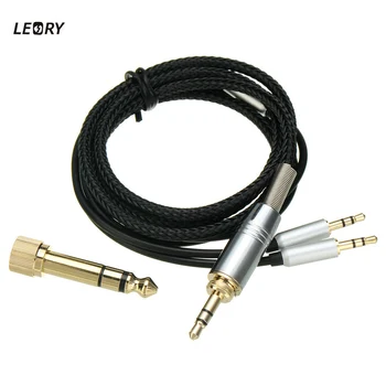 

LEORY Replaceable 3.5MM&6.5MM Jack To 2 Jack Male AUX Cable For Hifiman HE400S HE-400I HE560/HE-350/HE1000/HE1000/V2 Headphones
