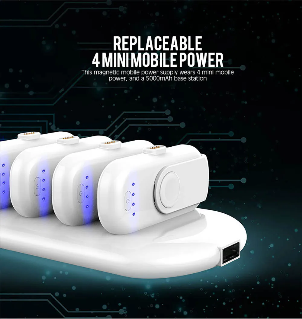 TOPZERO Портативный 4 Мини power Bank Магнитная Быстрая зарядка для iPhone samsung Micro type C Мобильный телефон power bank зарядное устройство