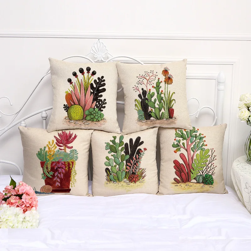 

1 Piece Famous Designer Hug Cushion Cover Decorative Home Decor Chair Sofa Throw Pillows Case 45x45cm succulent plants