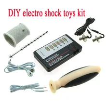 Adult BDSM Electro Shock Sex Toys, Super Big Anal Plug Penis Ring Urethra Sound Nipple Clamps Sex Products for Men Woman Games