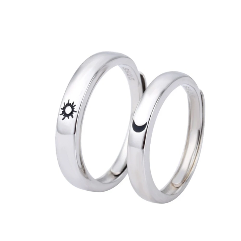 R025 Аутентичные 925 пробы Silver Moon солнце кольцо живой желаю кольца для возлюбленной