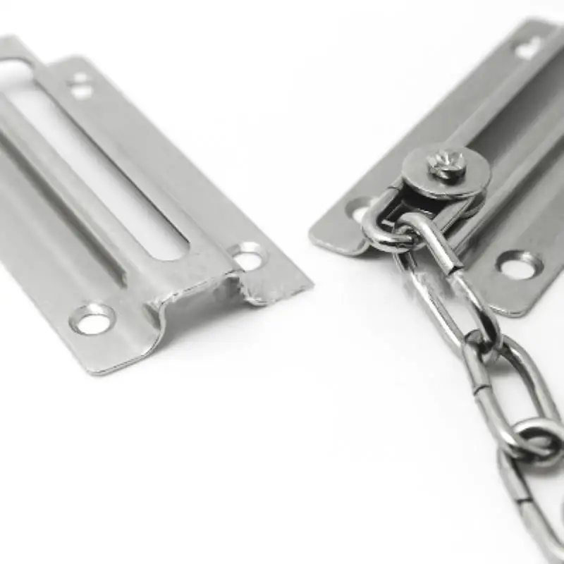 Stainless Steel Sliding Door Lock Safety Chain Bolt Locks Hotel Office Security Chain for Display Cabinet