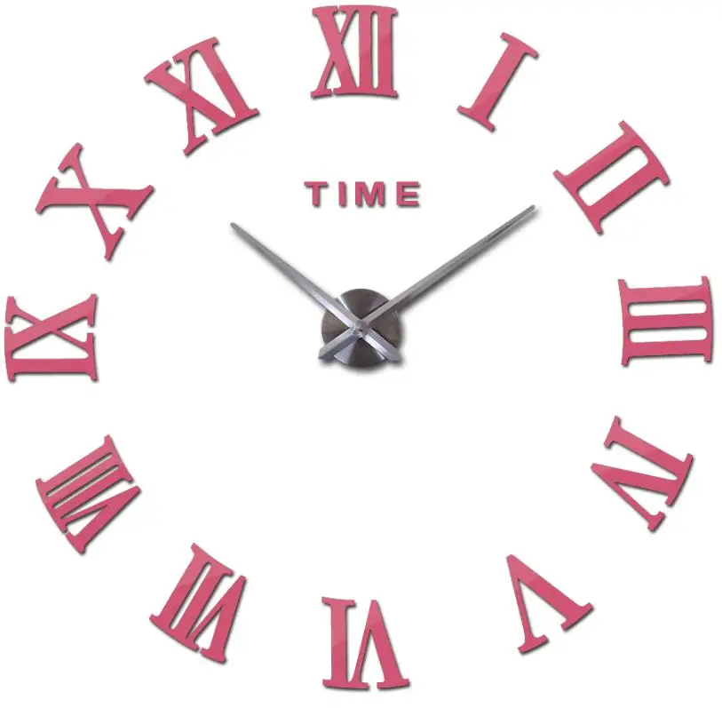 New creative large acrylic mirror wall clock diy quartz watch Single Face clocks modern home decoration living room stickers 
