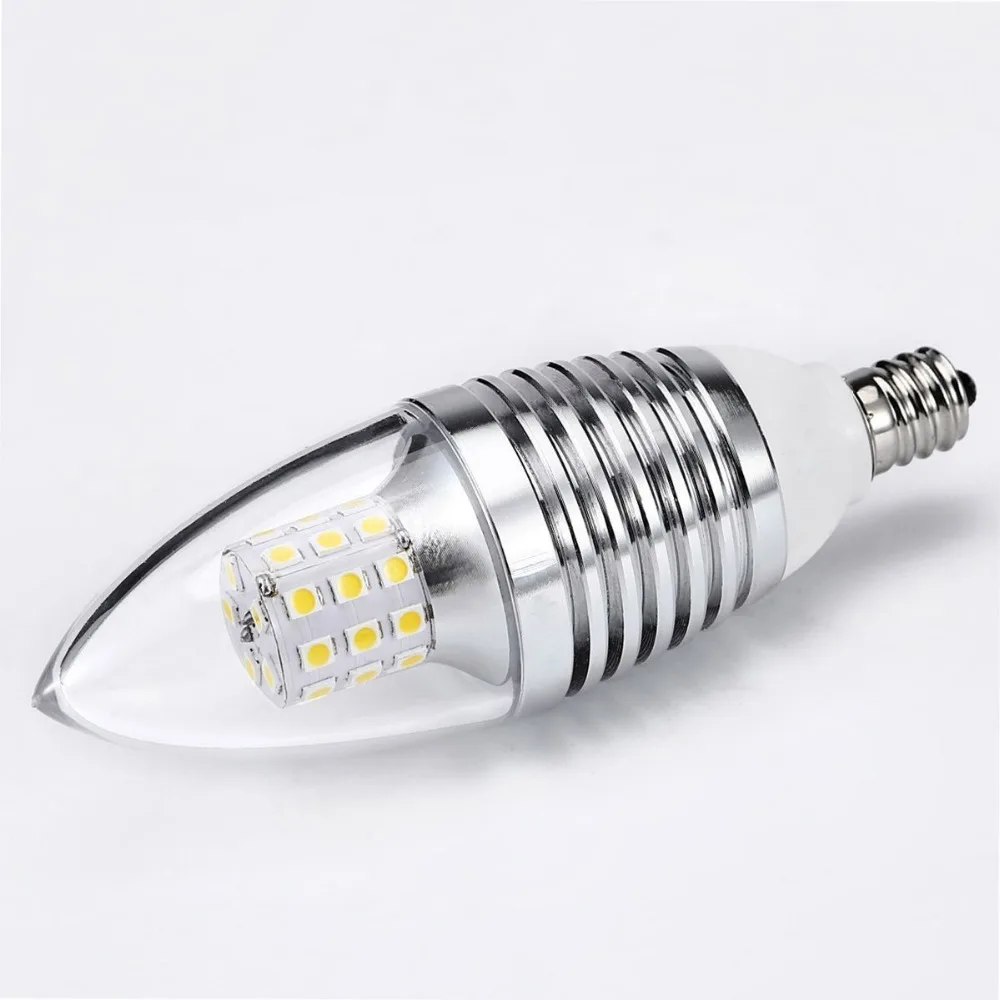 LumiParty 650 люменов светодиодная лампа E12 канделябр 7 Вт теплая белая свеча Bulb110V