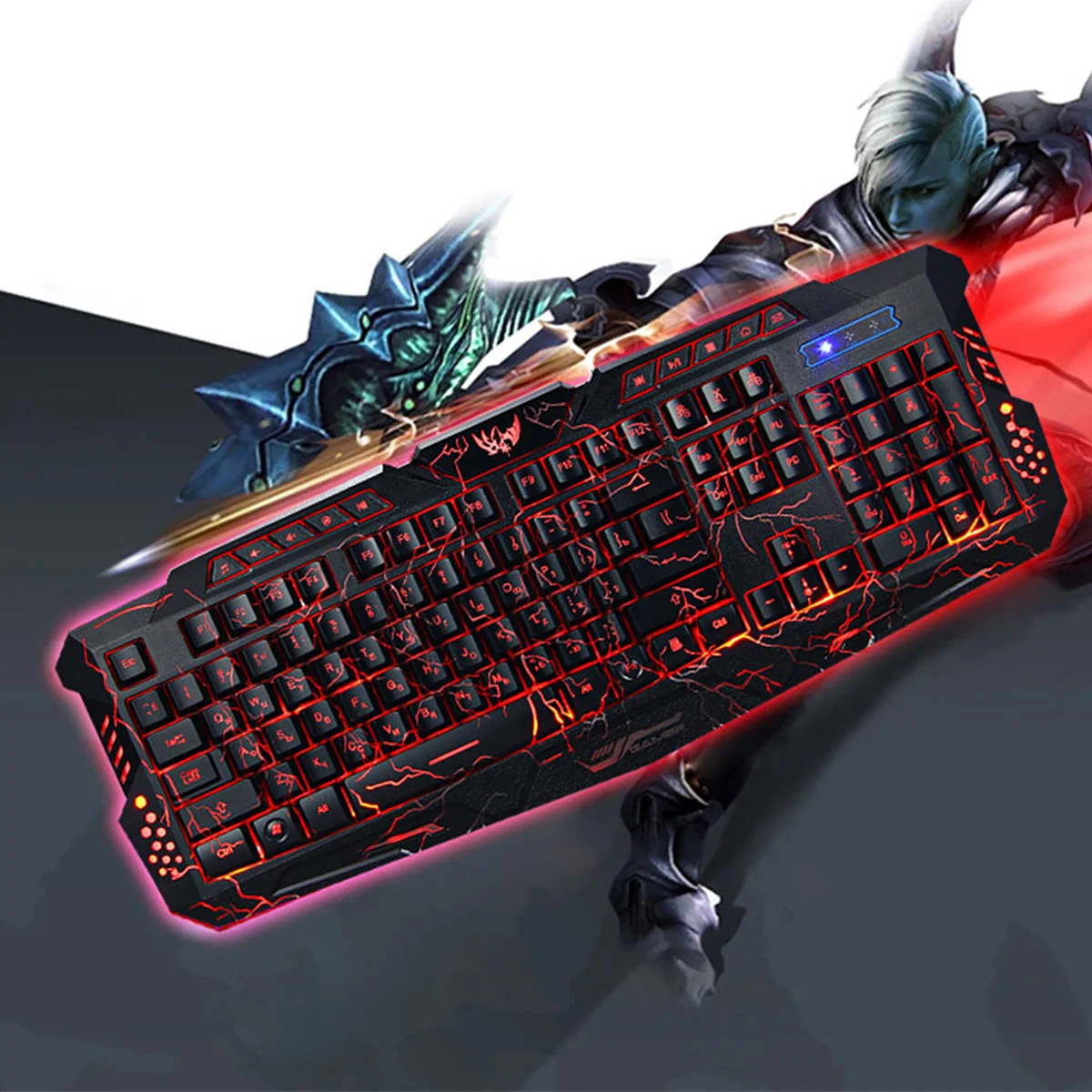 

J60 Professional Game Keyboard And Mouse Set Wired Three Colors Crack LED Backlight Gaming Keyboard Support Russian English