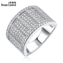 DC1989 Doux Regard Bureau Dame anneau De Mode Or Rhodium Plaqué Synthétique Cubique Zircone Pavent Sans Plomb anneaux bijoux
