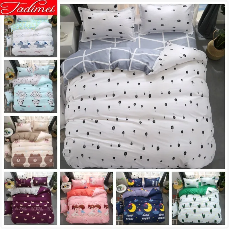 cheap Plain Color Duvet Cover 3 4pcs Bedding Set Adult Kids Child Soft Cotton Bed Linen Single Queen King Size 150x200 180x220 200x230