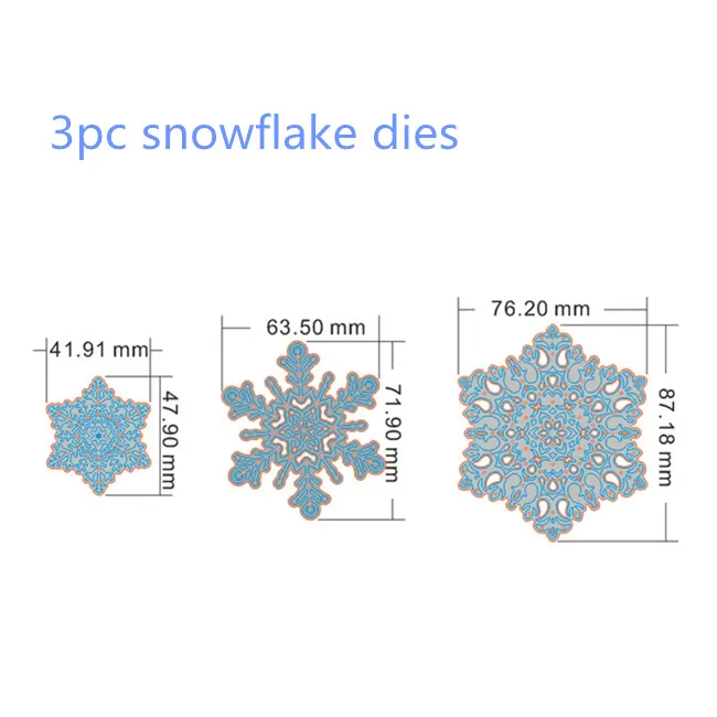 Снежинка, Рождественский штамп и штамп, сделай сам, металлический вырубной штамп, резиновый прозрачный штамп для изготовления открыток, инструменты для скрапбукинга, Декор, вырубка - Цвет: snowflake dies