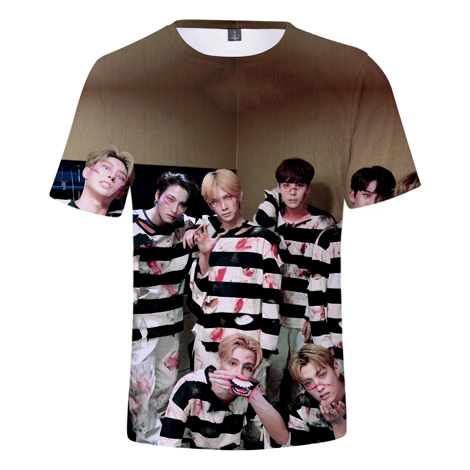 

New Summer Fashion 3D ATEEZ T-shirt Singer Korean ATEEZ 3DT-Shirt Kpop Idol Girl Boy tees O-Neck top Short Seelve T- Shirts Cool