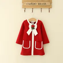 Шикарное платье для девочек в европейском и американском стиле; платье принцессы с длинными рукавами и розовым бантом; подарок для маленьких девочек