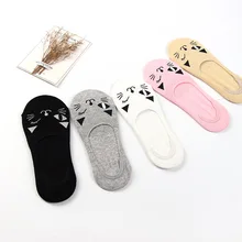 1pairs/lot Women Socks Summer Cat Boat Socks Kawayi Lovely Student Girl Non-slip Lace Material Ventilation Comfortable High New