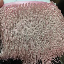 5 ярдов/сумка 15 см широкая лампа подсветки розовая лента с бисером бахрома кисточка для одежды/декоративные/дома/Свадебное платье