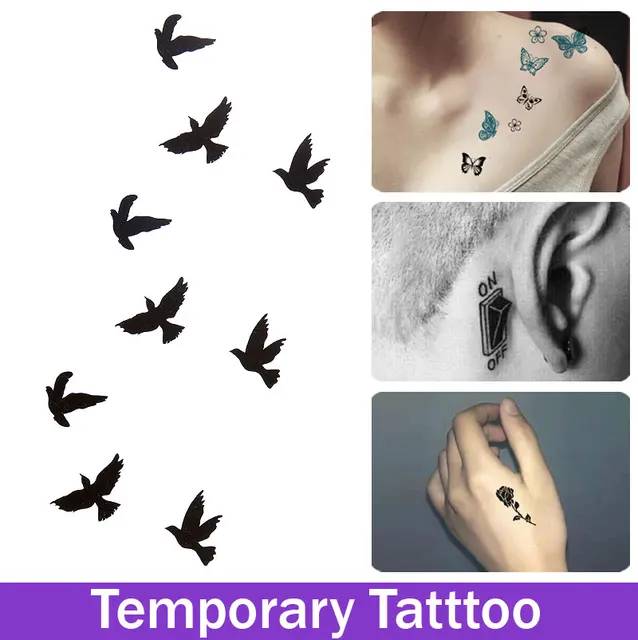 Trendy Tattoo Birds Sex Products Tatoo Waterproof Stickers Body Tattoo