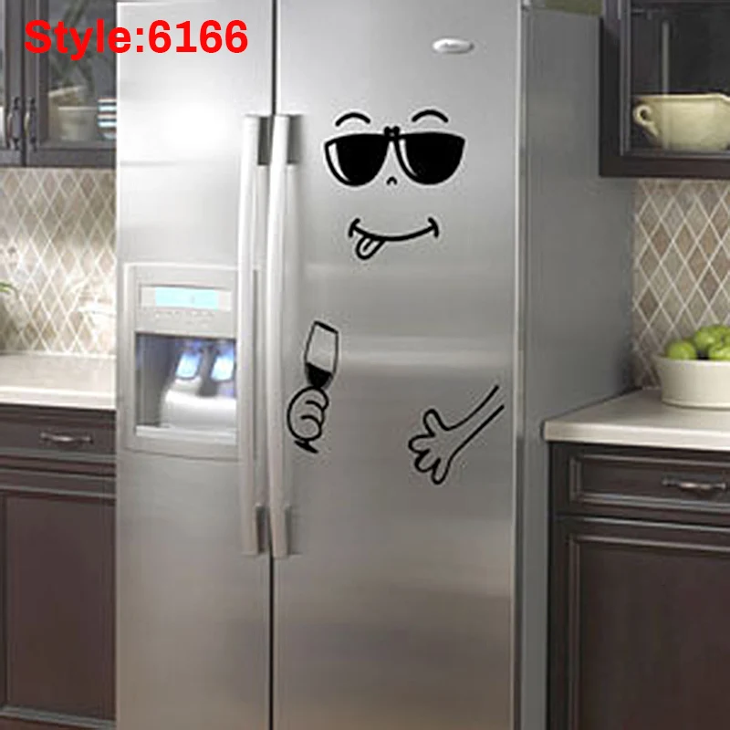 

Cute Fridge Sticker Happy Delicious Face Kitchen Refrigerator Decal Art J2Y
