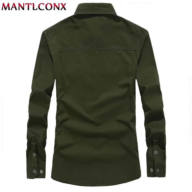 Новая повседневная мужская рубашка MANTLCONX 2020 с длинным рукавом Военные рубашки 5XL