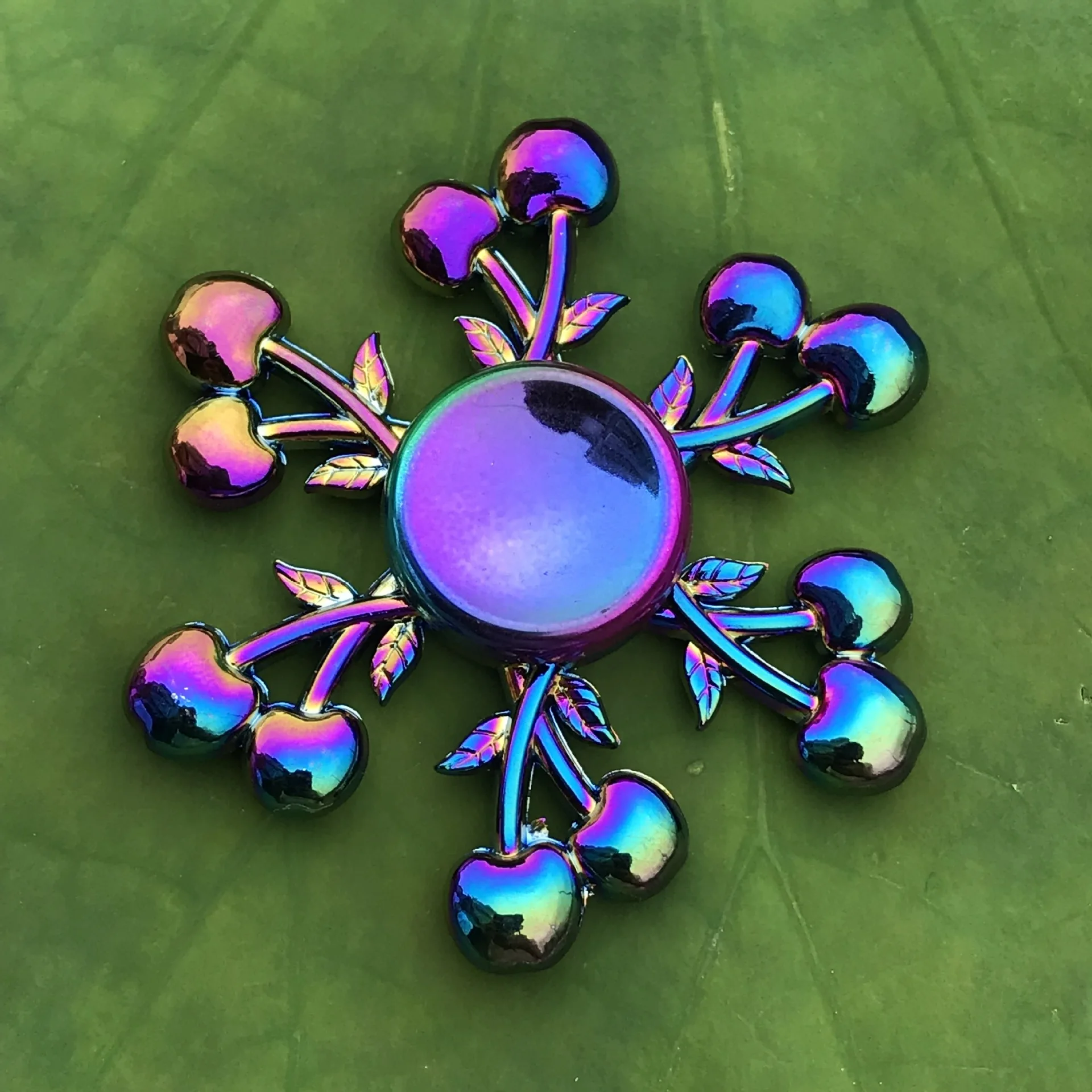 Multicolour Metal Alloy Fidget Spinner Rainbow Tri Fidget Wheels Gryo Hand Spinner R188 Electroplate Hybrid Bearing Children Toy - Цвет: Q22