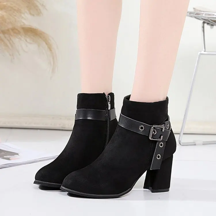 

Women Boots Ankle Boots Ladies Belt Buckle Ladies Faux Boots Ankle Boots High Heels Martin Shoes Martin Womens Motorcycle