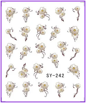 

1X Water Transfers Stickers Nail Decals Stickers Water Decal Elegant Flower Light Yellow SY242