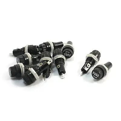 

AC 10A 250V Screw Cap Panel Mounting 5mm x 20mm Fuse Holder Black 10Pcs