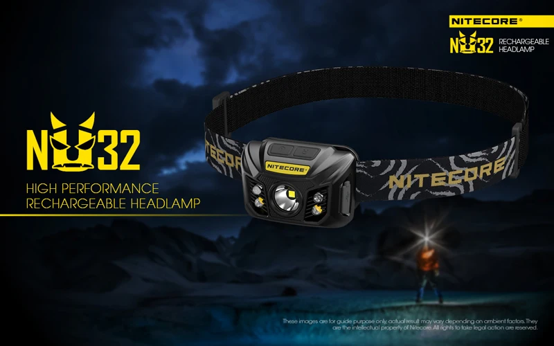 Горячая Nitecore NU32 CREE XP-G3 S3 светодиодный 550 люмен высокопроизводительный перезаряжаемый налобный фонарь встроенный литий-ионный аккумулятор