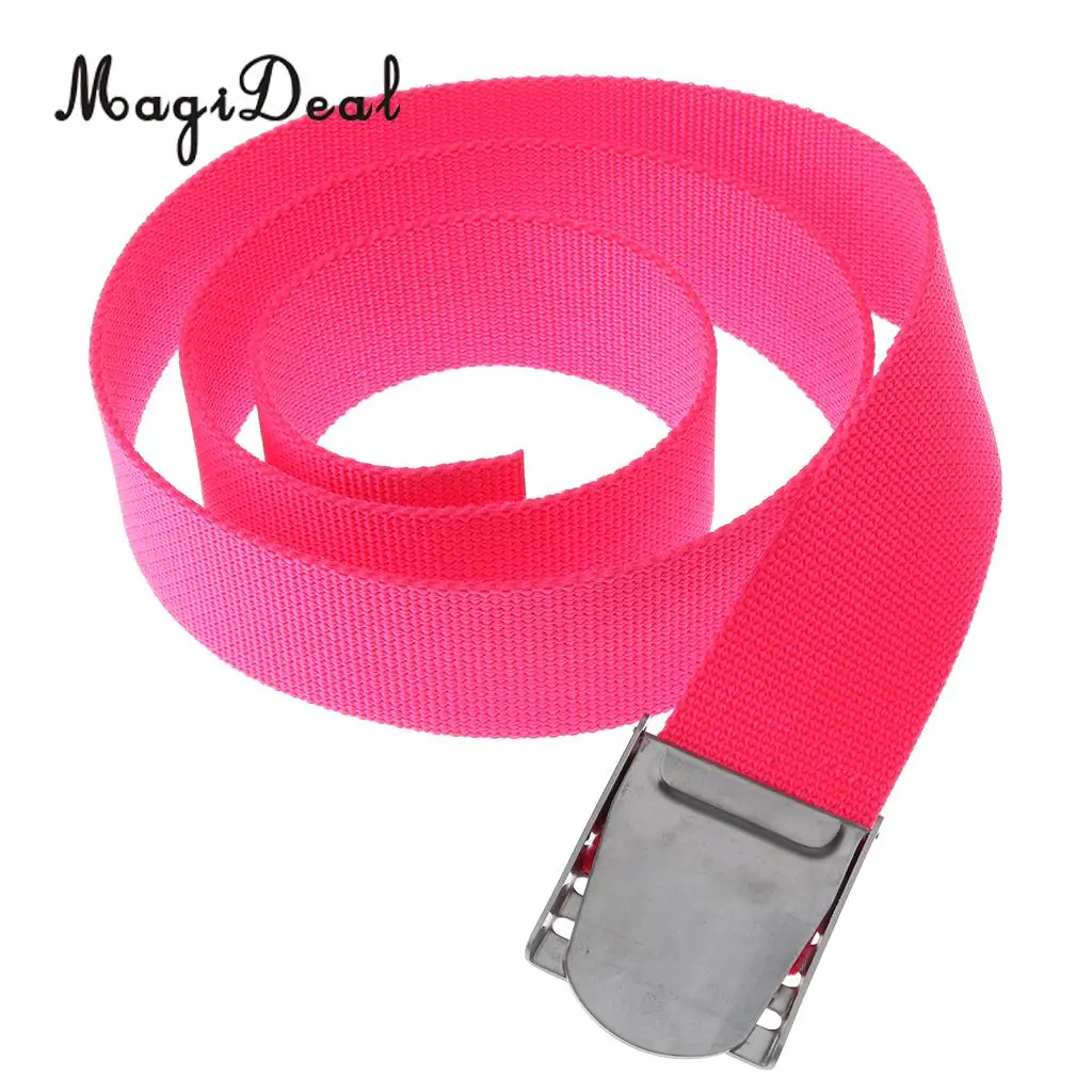 MagiDeal Pink 5cm 1.5m Scuba Diving Weight Belt Webbing with Stainless Steel Buckle SCUBA Snorkeling Swimming Diving Access